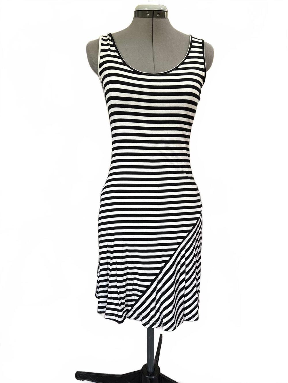 Calvin Klein Black and White Striped Dress